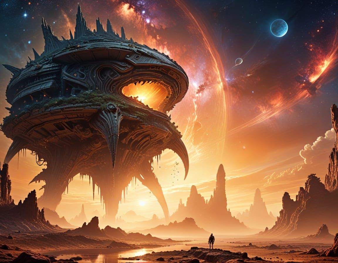 Ethereal Alien Ruins on a Distant Planet