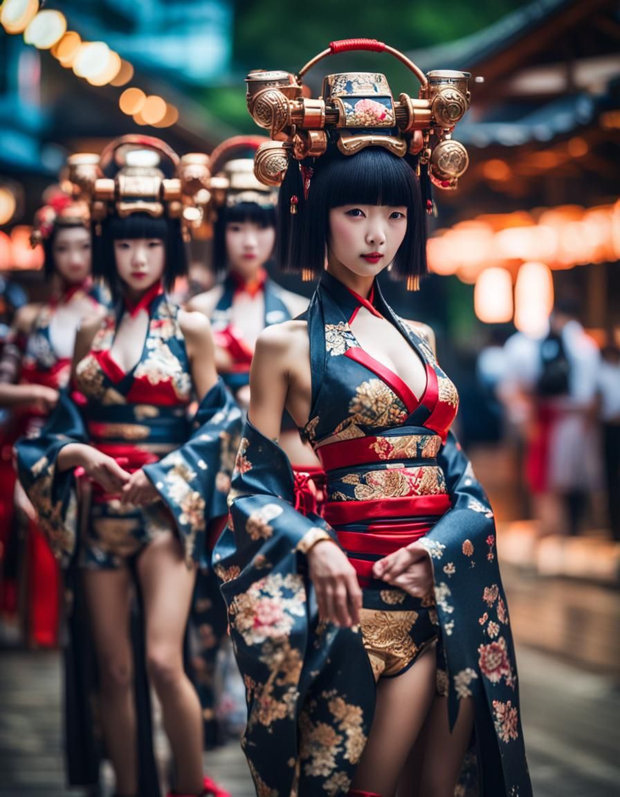 Cyborg Geishas in Bikinis: Professional Photography