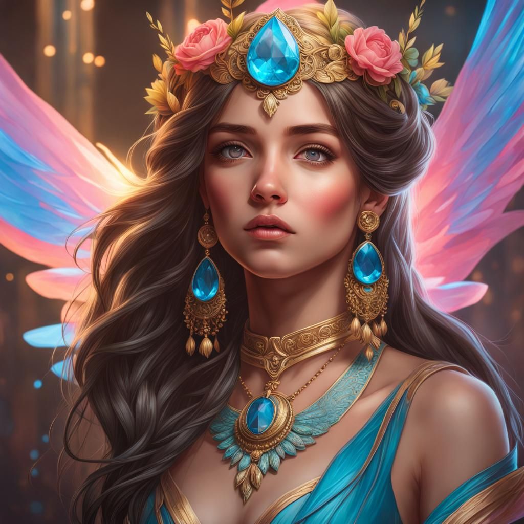 Heavenly Angel Portrait in Hyperrealistic Style