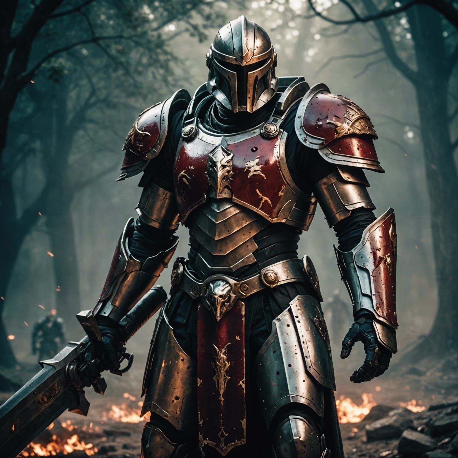 Celestial Warforged Knight in Spartan Armor