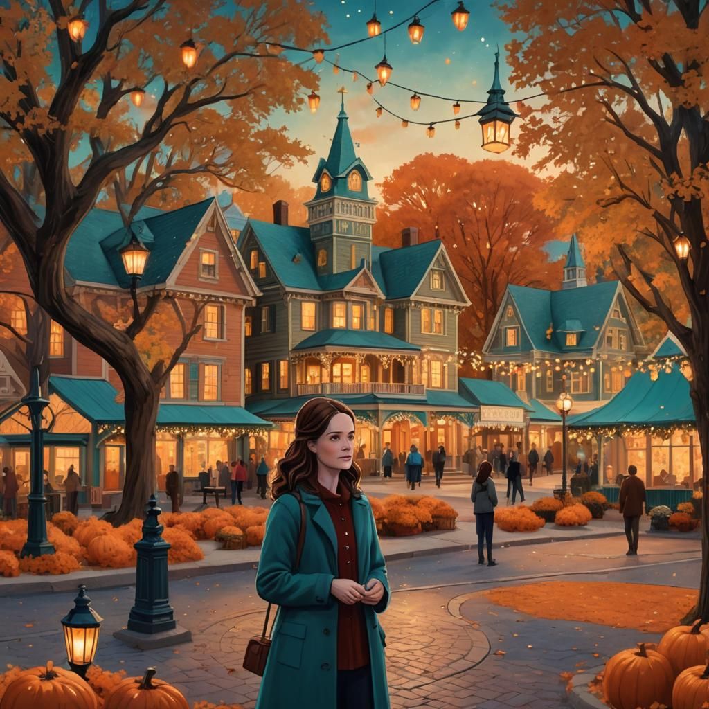 Rory Gilmore in Stars Hollow: Whimsical Autumn Fantasy