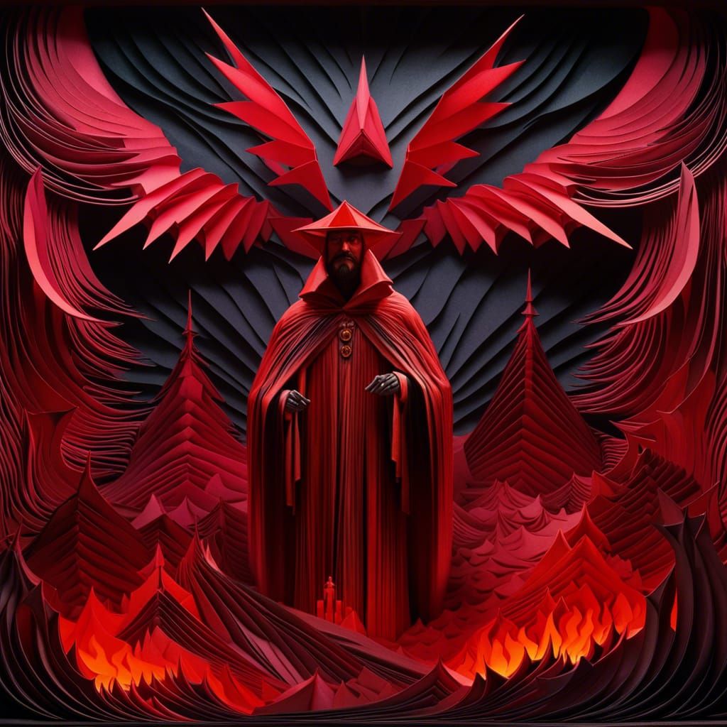 King of Hell Papercraft in Gothic Horror Style