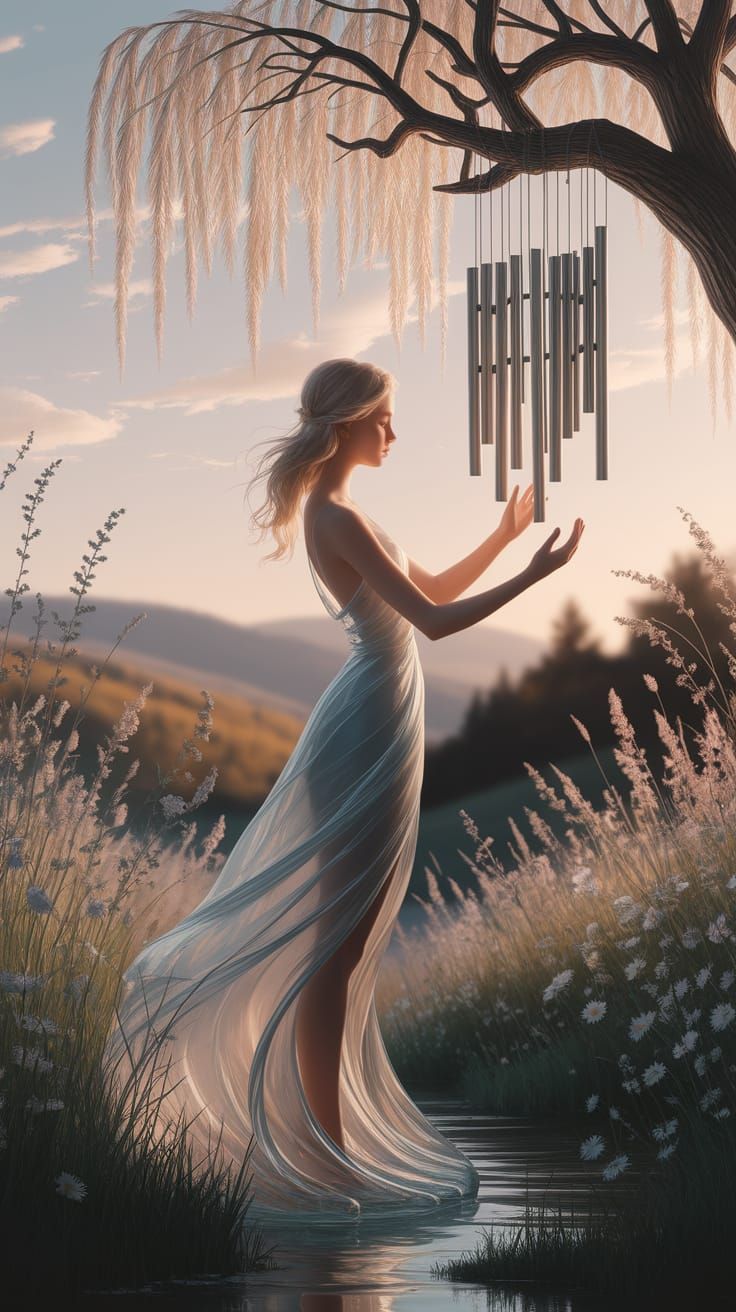 Ethereal Glass Sculpture Basks in Soft Peach Light