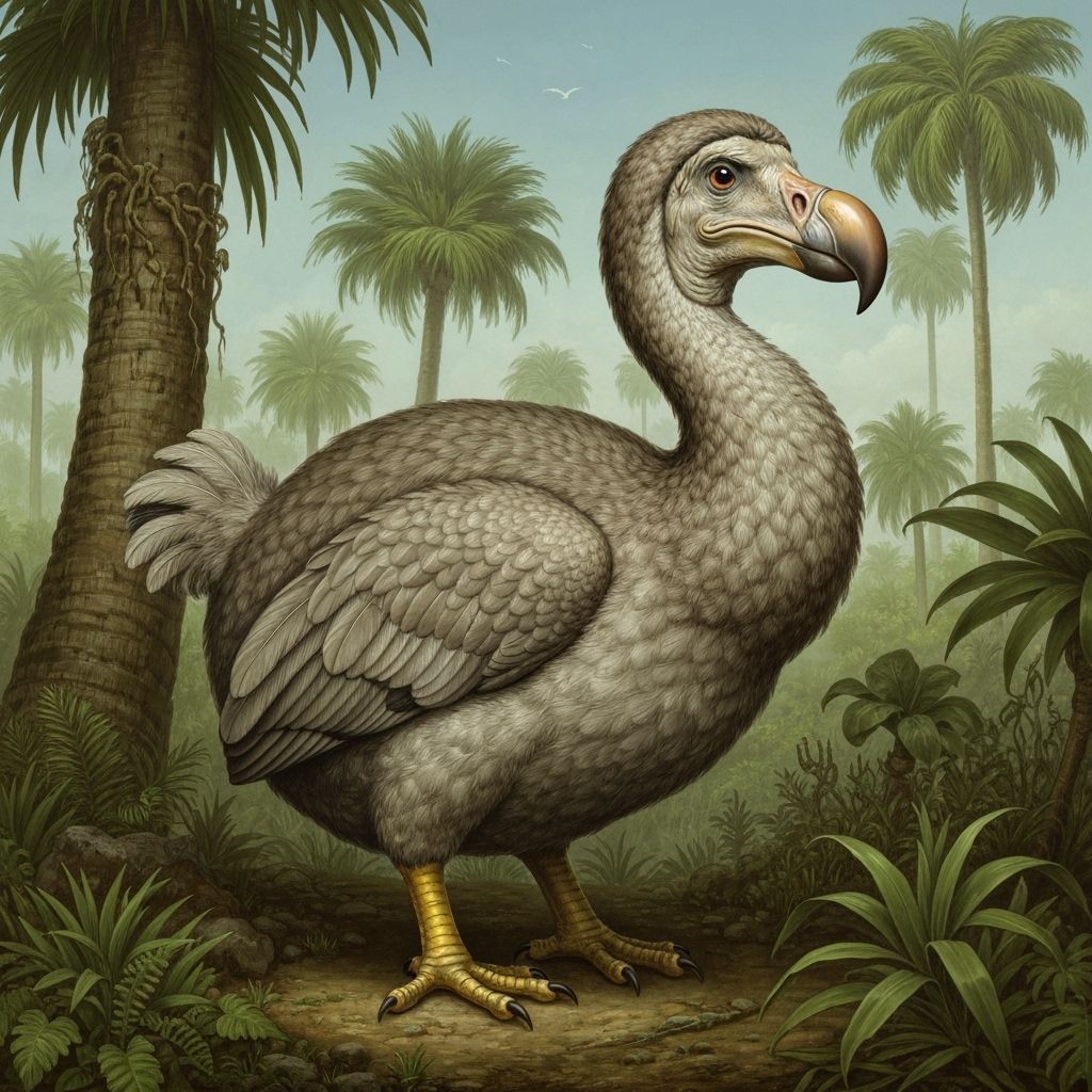 Hyperrealistic Dodo Bird in Lush Mauritius Forest