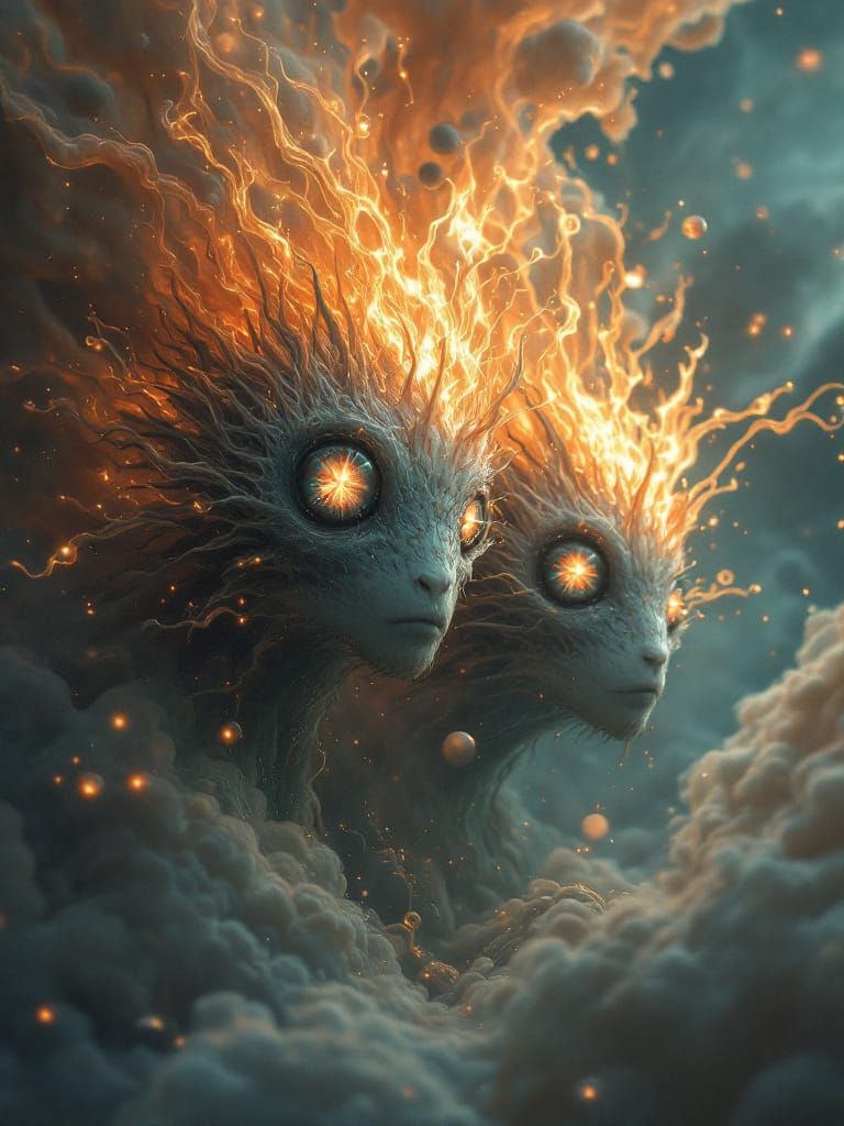 Surreal Sea Glass Eyes in Dreamlike Netherworld