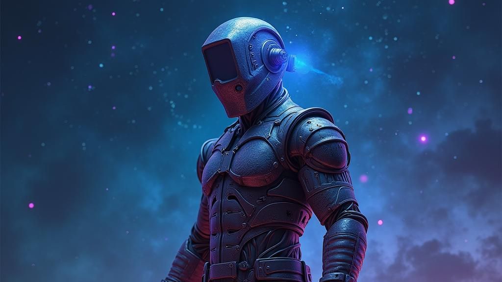 Mystic Welder in Starry Night Sky: Matte Painting