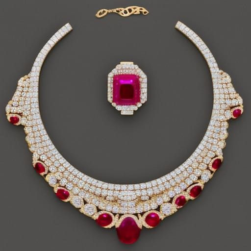 Ruby and Diamond Necklace (with ring)