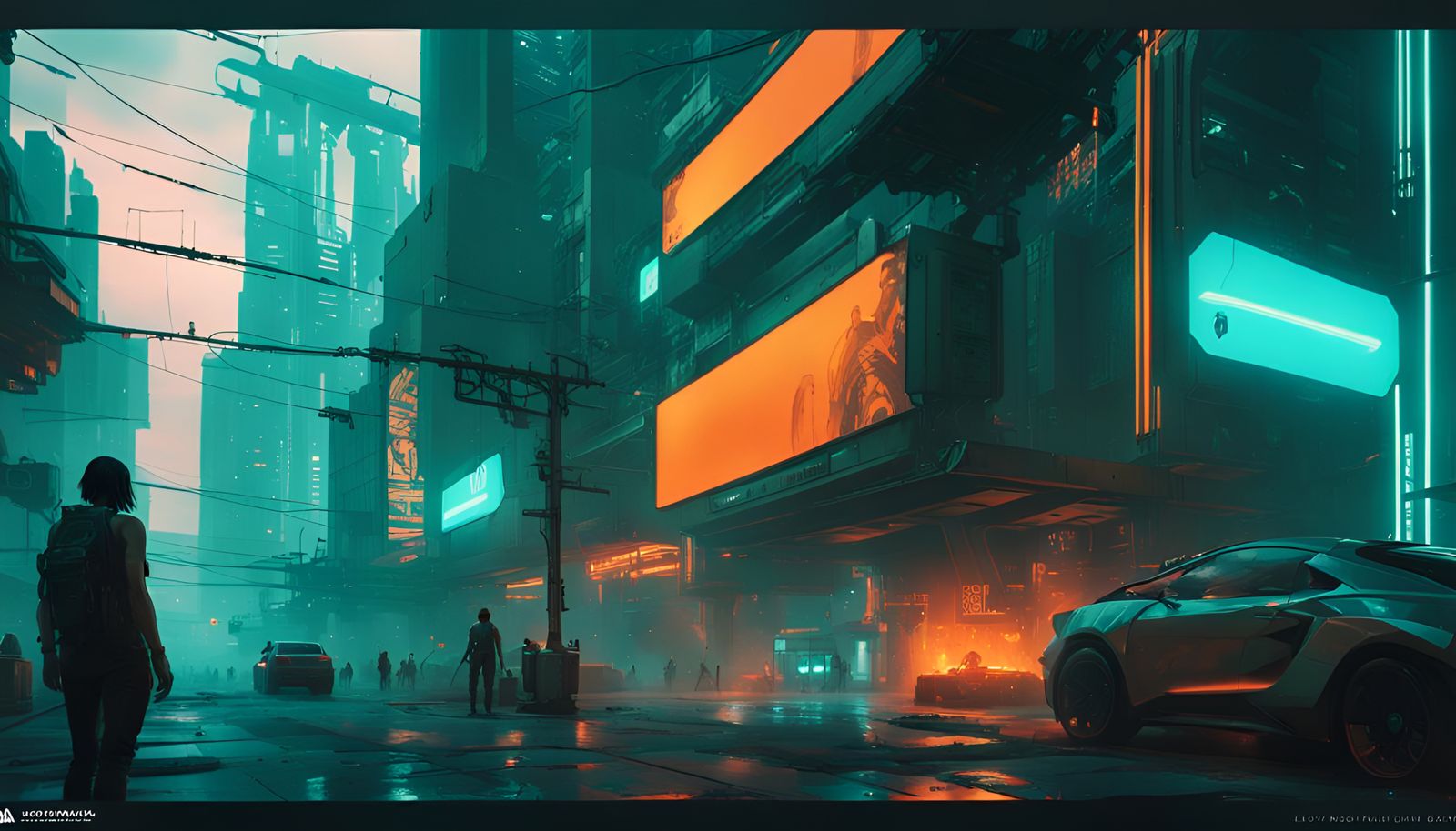 Cyberpunk Cityscape Concept Art in 8K Resolution