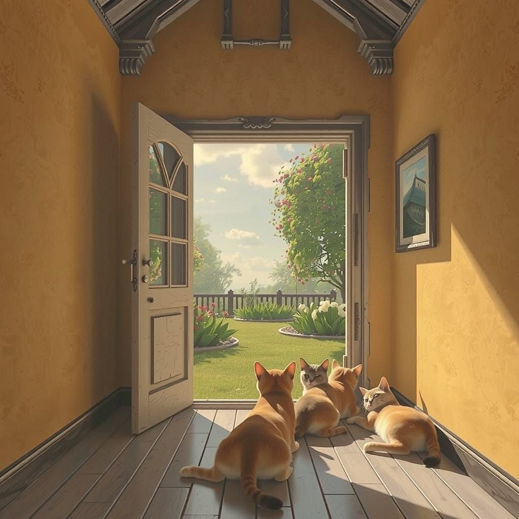 Serene Cats in a Sunlit Haven