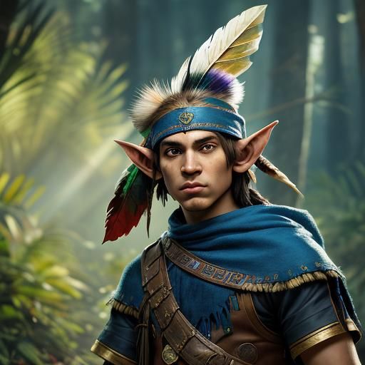 Hyperrealistic Native American Elf Princess Portrait