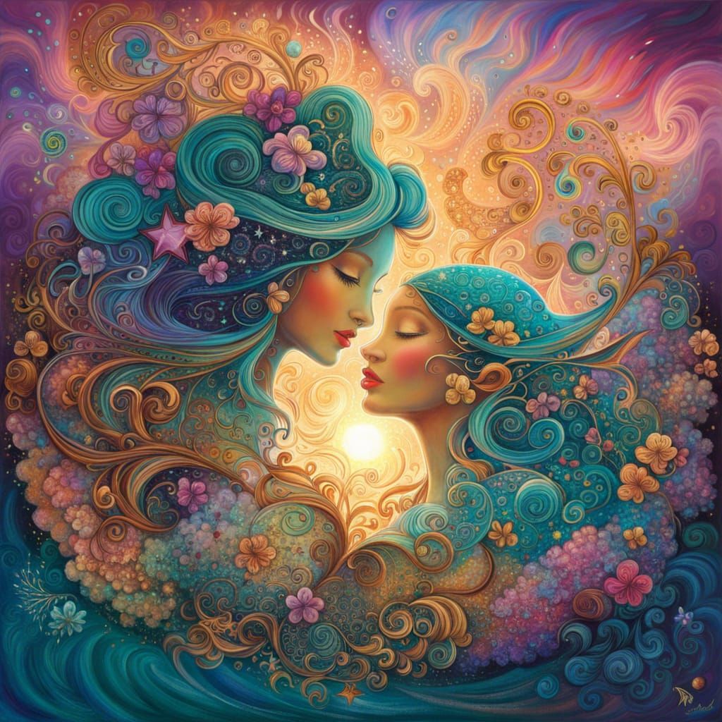 Magical Friendship Fantasy Digital Illustration