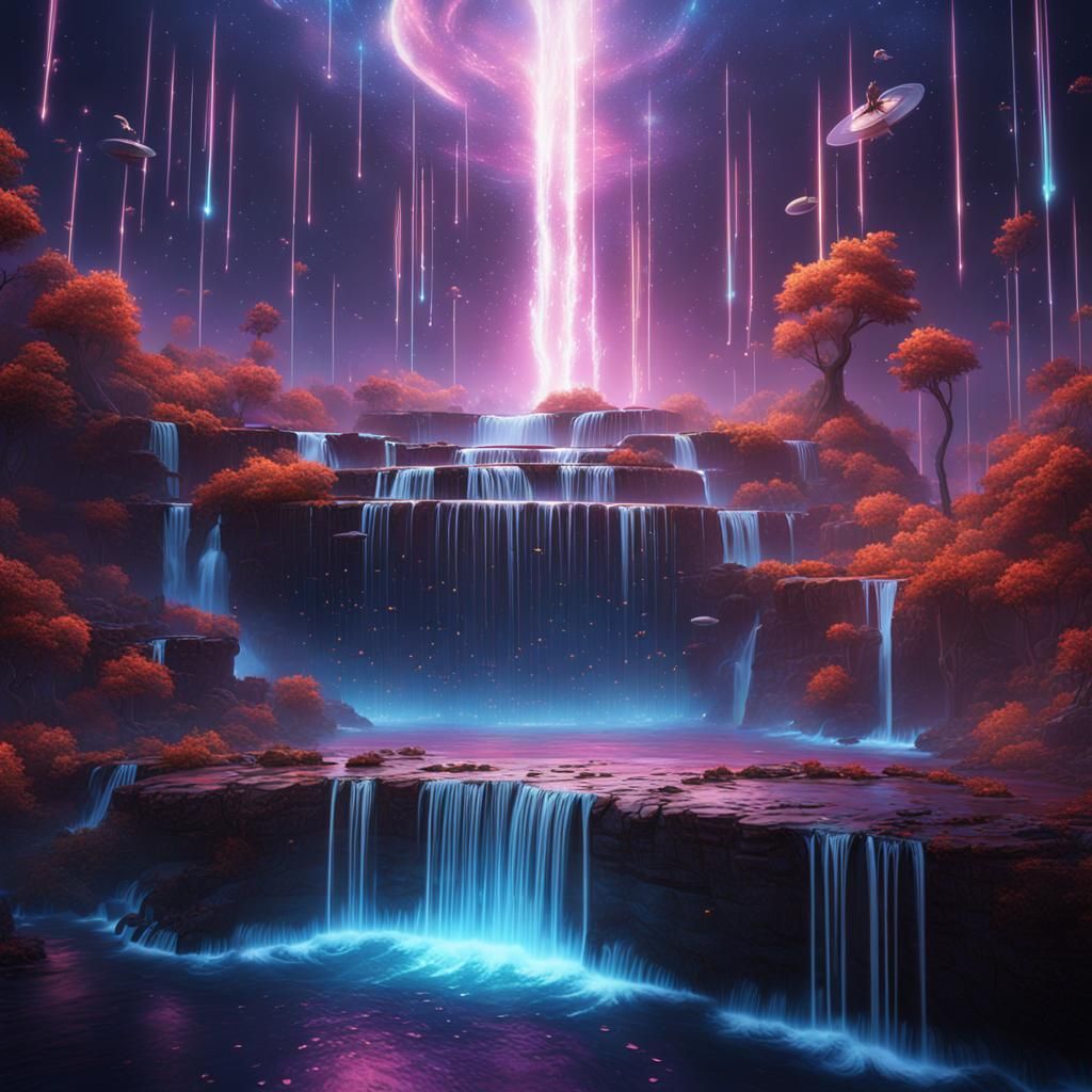 Hip Hop Galaxy: Waterfalls of Musical Notes