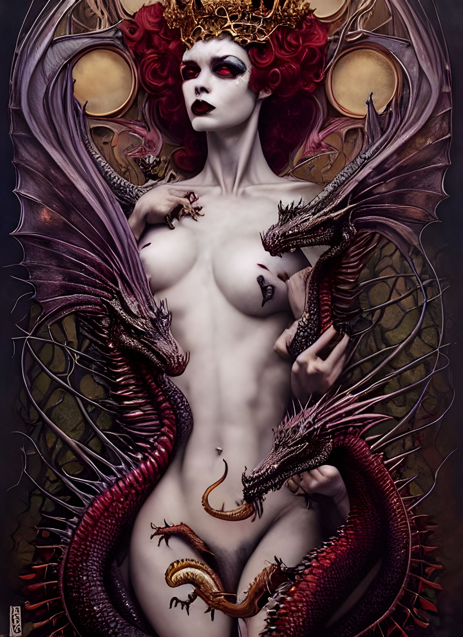 Decadent Dragon Queen in Photorealistic Digital Art