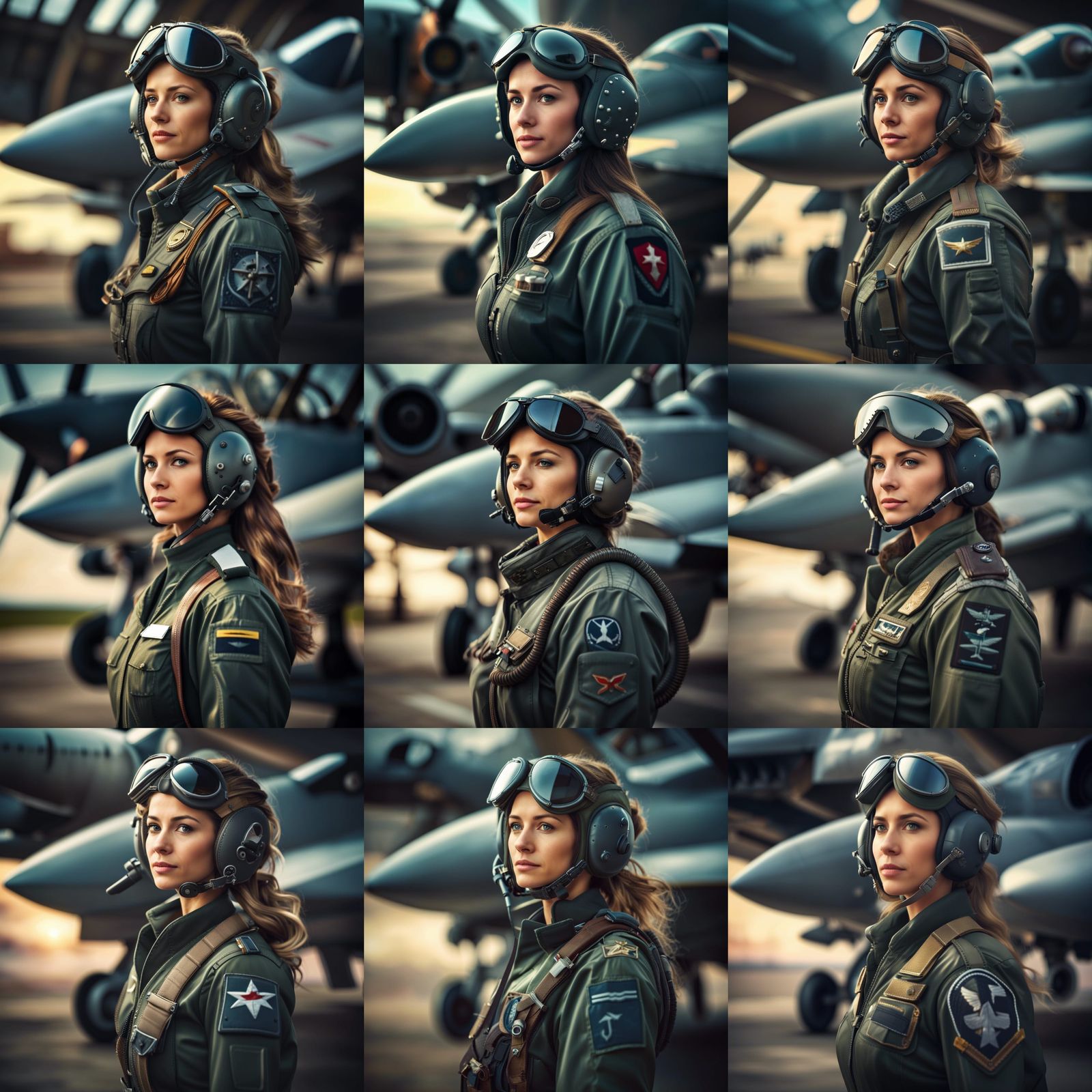 Female Fighter Pilot in Cinematic Scene
