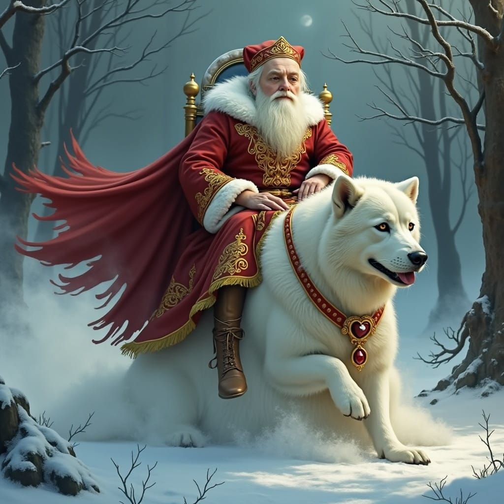 Regal Crimson Goddess of the Moonlit Forest