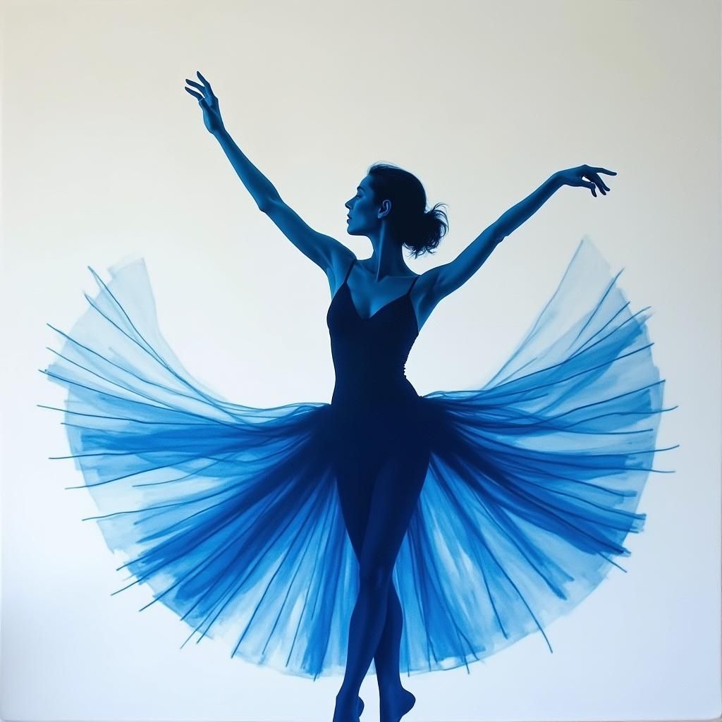 Negative Space Painting: Blue Dancer in Contrast