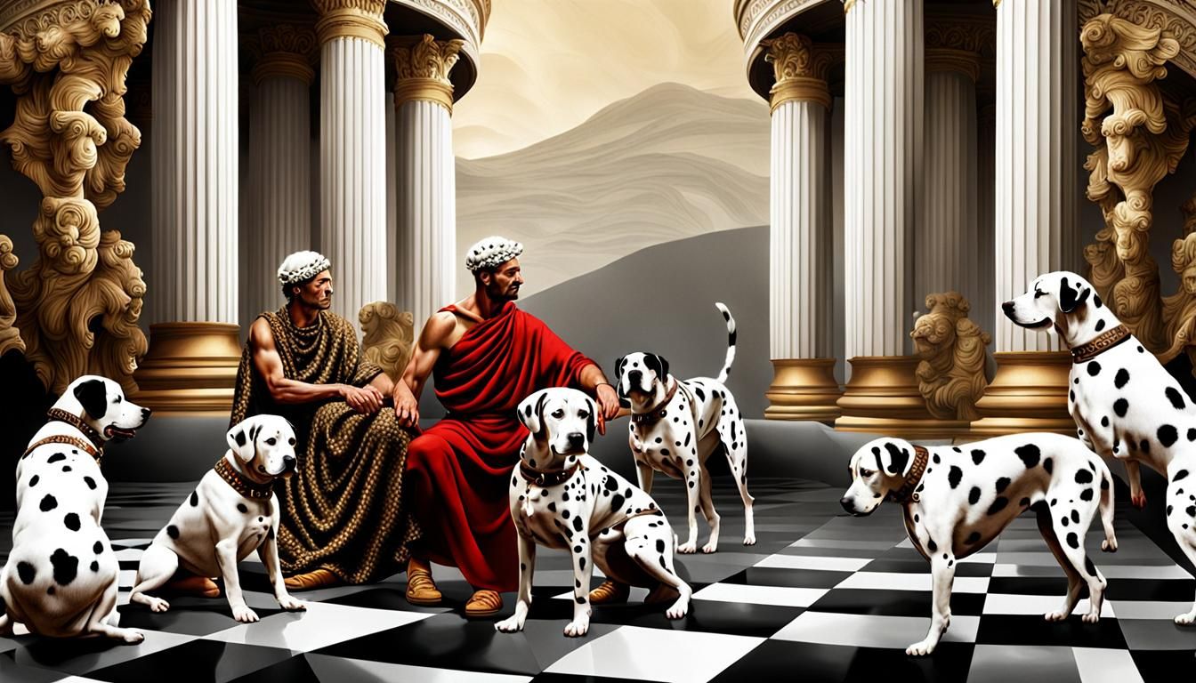 Romans Playing with Dalmatians in Fractal Elegance