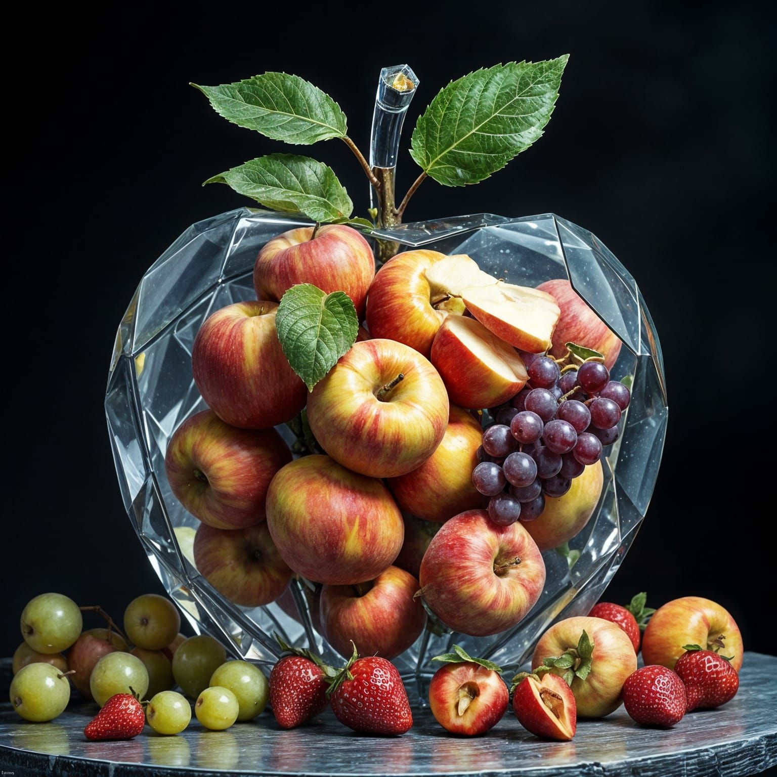 Crystal Fruit Bouquet in Dark Realism