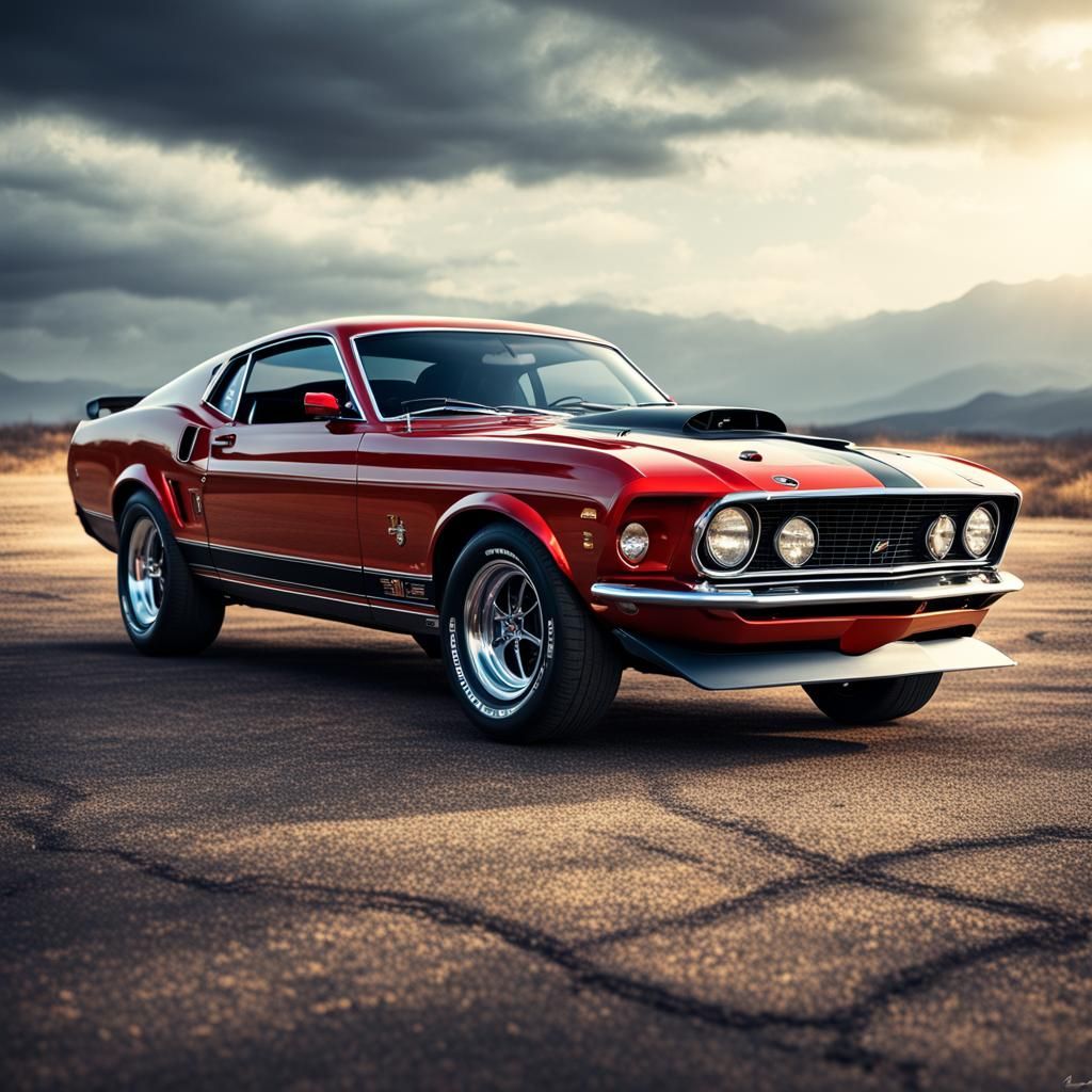 Hyperrealistic Mustang Mach 1 in Cinematic Style