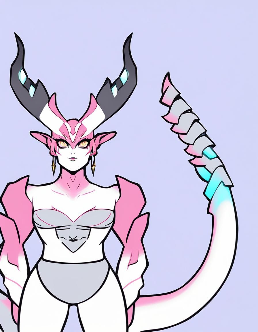 Pink-Skinned Monster Girl Character