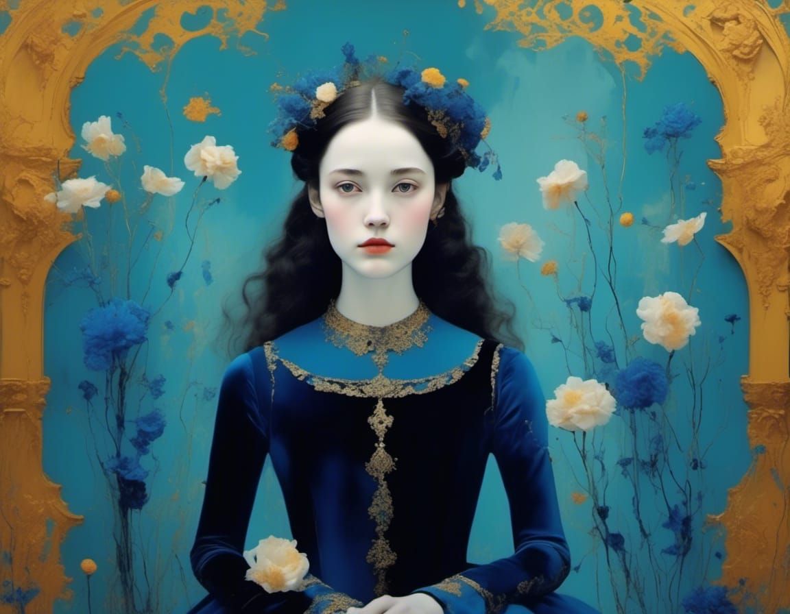 Fairytale Sorrow: A Modigliani-Style Portrait