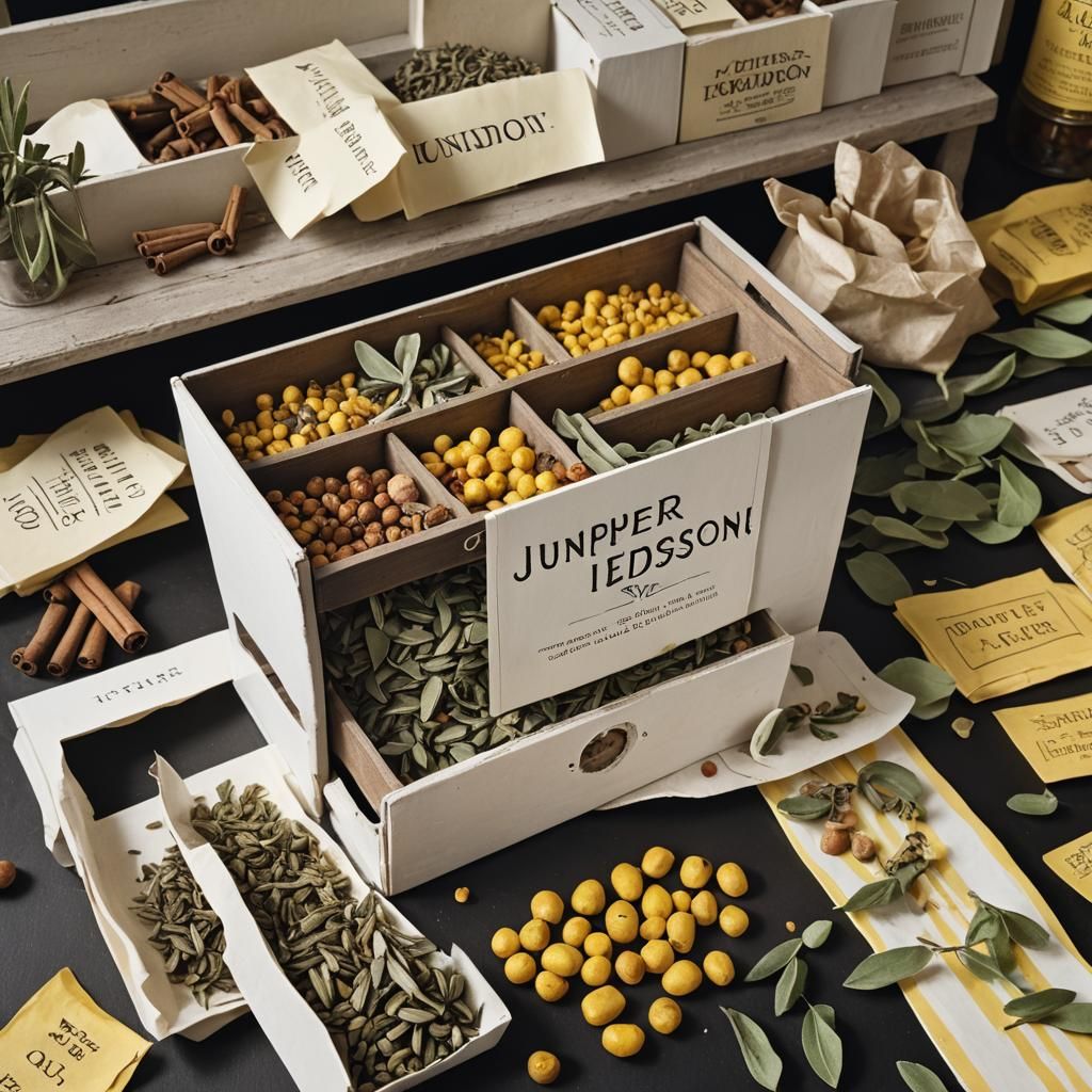 Sage and Cinnamon Seeds on Antique Shelf