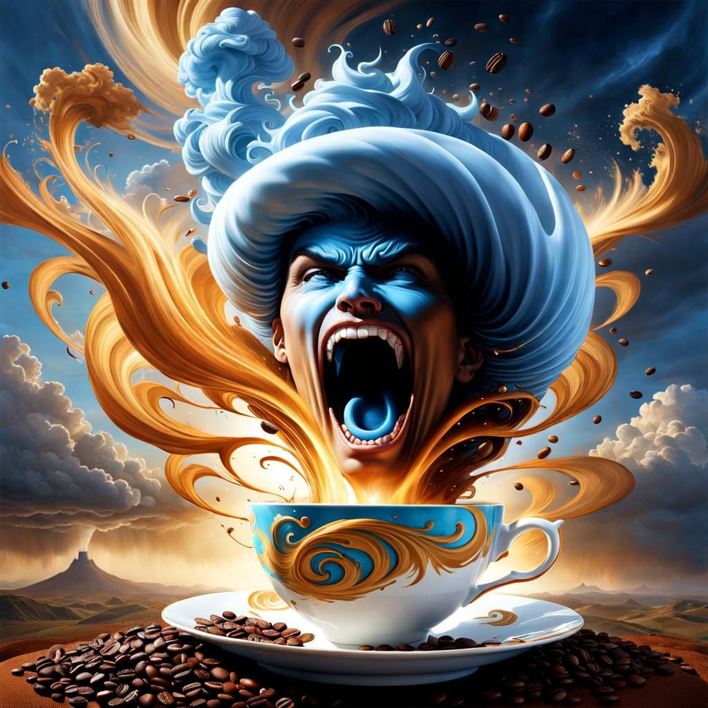 Exploding Coffee Djinn Splash Art