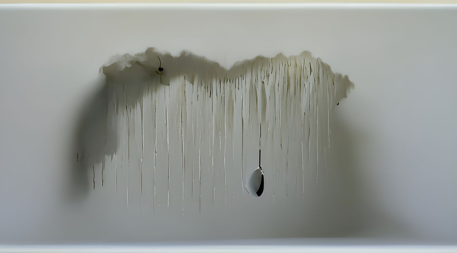 Surreal Vinyl Record Meltdown on White Wall