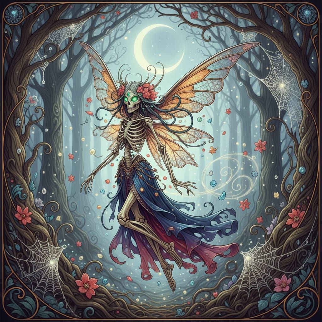 Skeleton Fairy in Enchanted Forest
