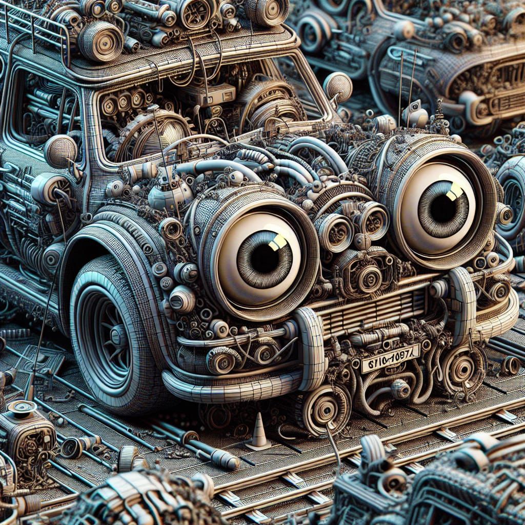 Endearing Car Concept Art in 3D Digital Style