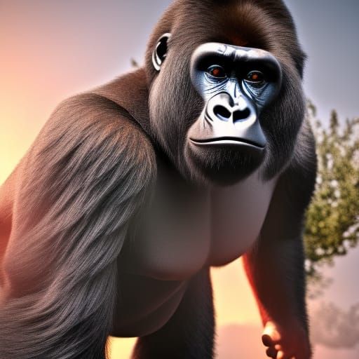 Epic 3D Gorilla in Cinematic Game Style