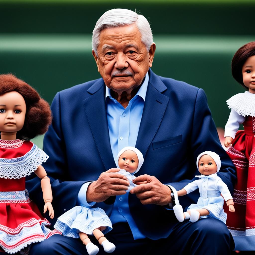 López Obrador is a Mexican president He brings dolls that lo...