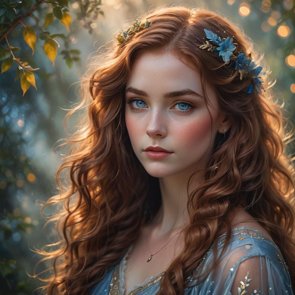 Ethereal Girl Portrait with Golden Hour Lighting