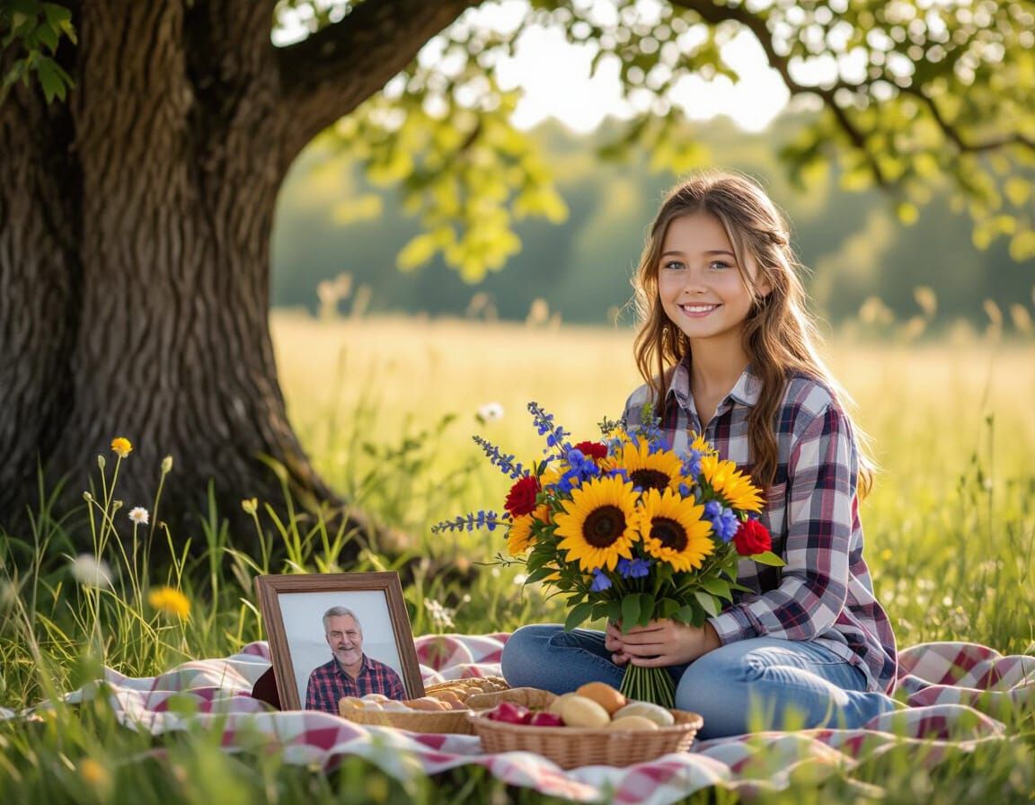 daughter celebrating first father's day in heaven..