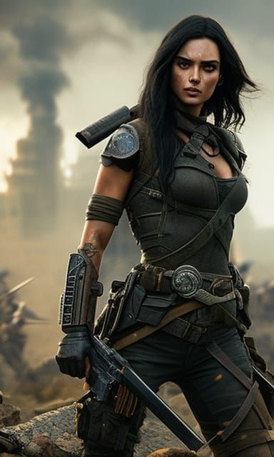 Post-Apocalyptic Warrior Girl in Hyperrealistic Digital Art