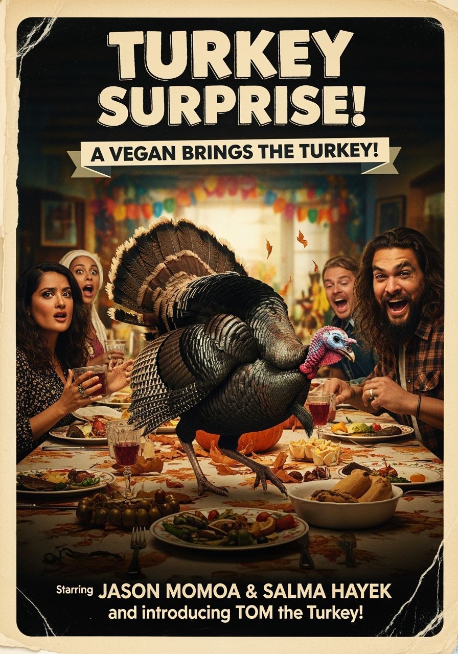 Fake Movie Poster: Turkey Surprise A Vegan Brings The Turkey