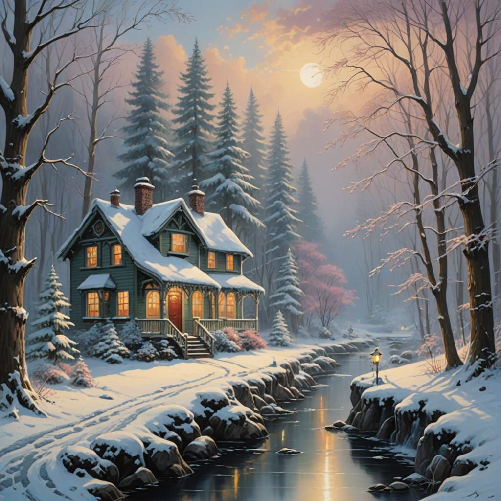 Ethereal Winter Wonderland in Soft, Radiant Light