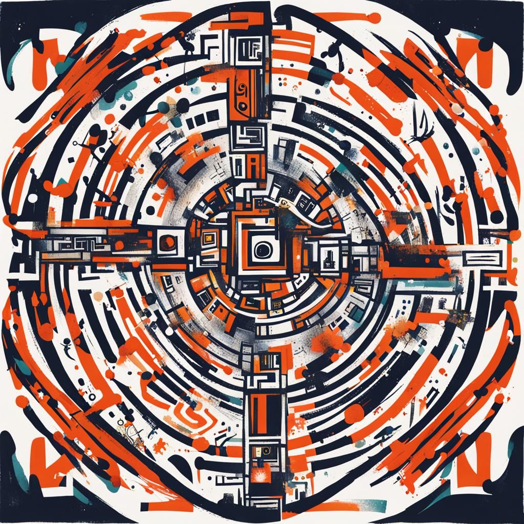 Whimsical Typographic Asemic Symbolic Boss