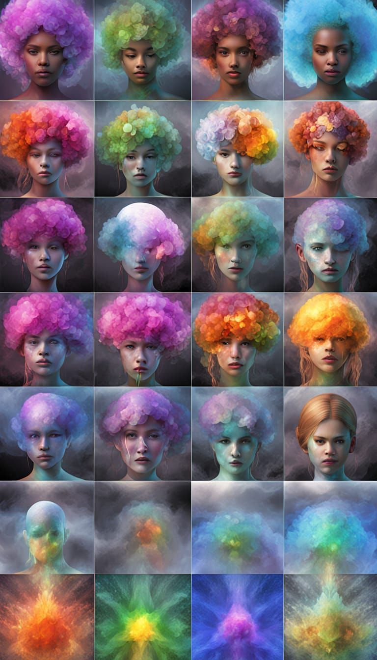 Ethereal Psychedelic Brain Icon in Serene Landscape