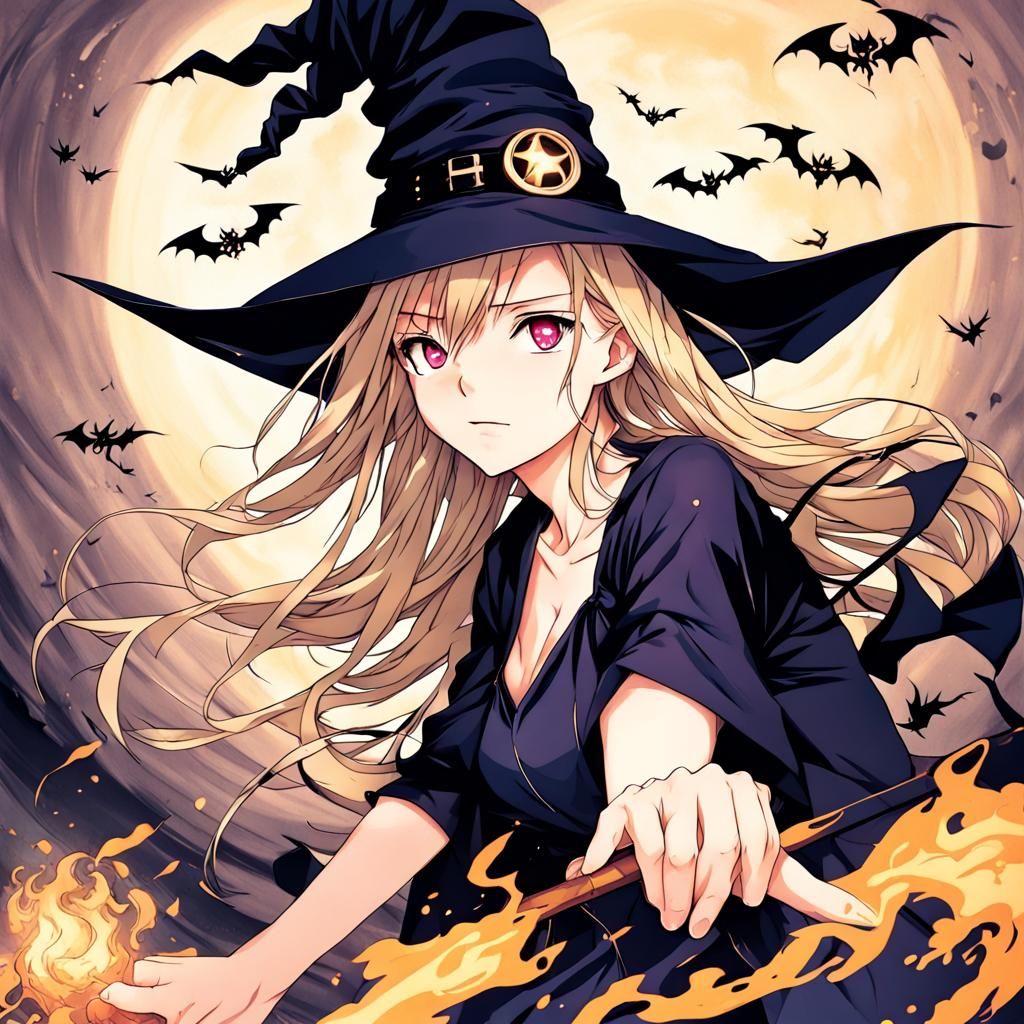 Anime-Style Witches in Manga Key Visual