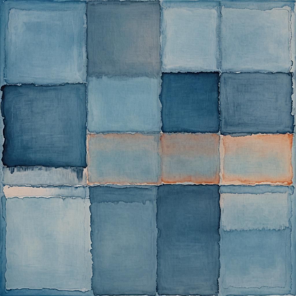 Abstract Blue Gradient in Gouache Style