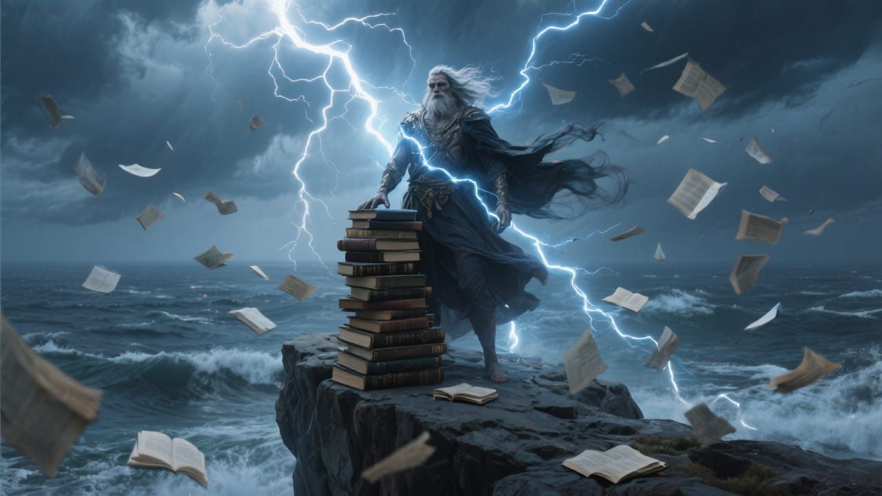 Storm God on Book Cliff with Lightning