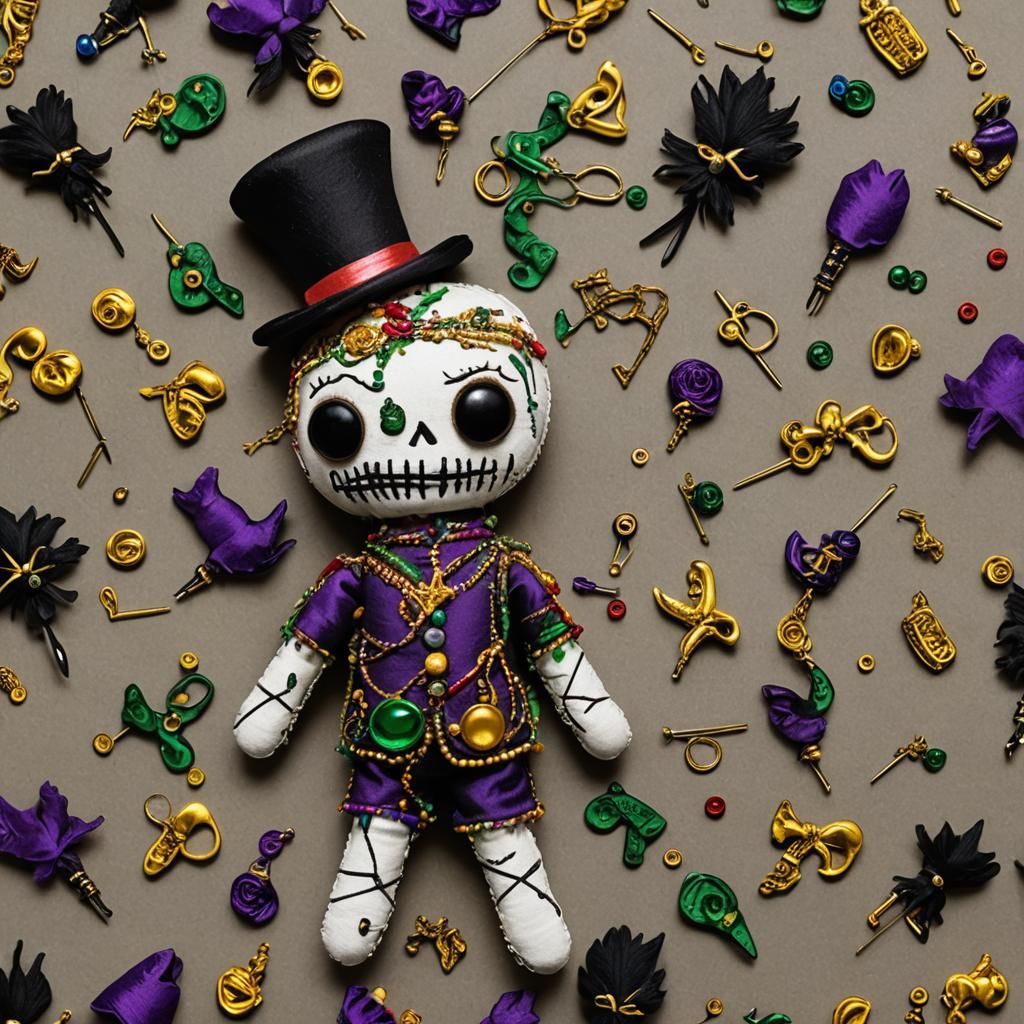 Sinister Mardi Gras Voodoo Doll Art