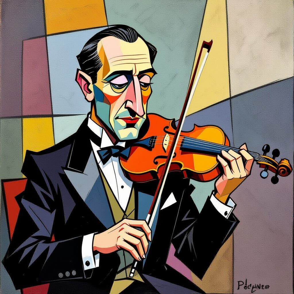 Igor Stravinsky as a Cubist Caricature