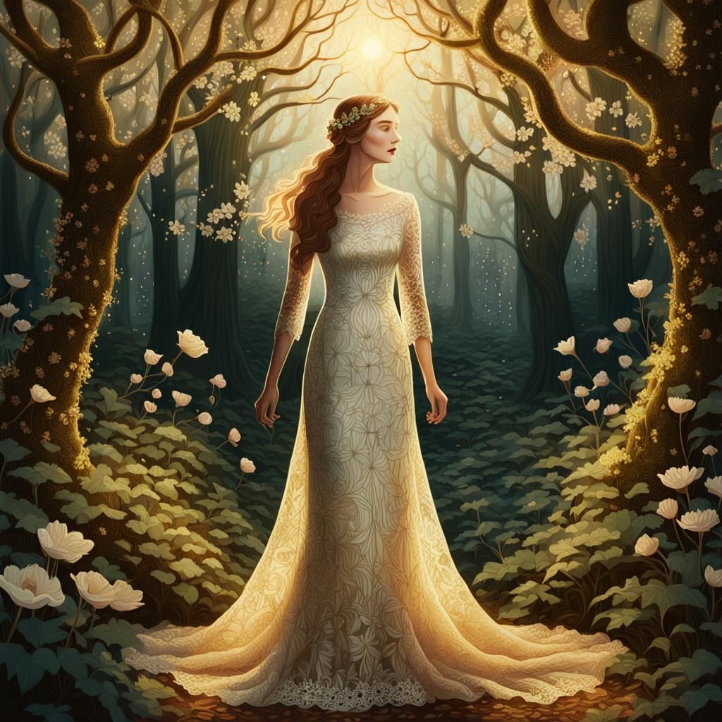 Mystical Forest Meeting in William Morris Style