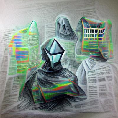 Iridescent Cyberpunk Ghosts in Low Poly Style