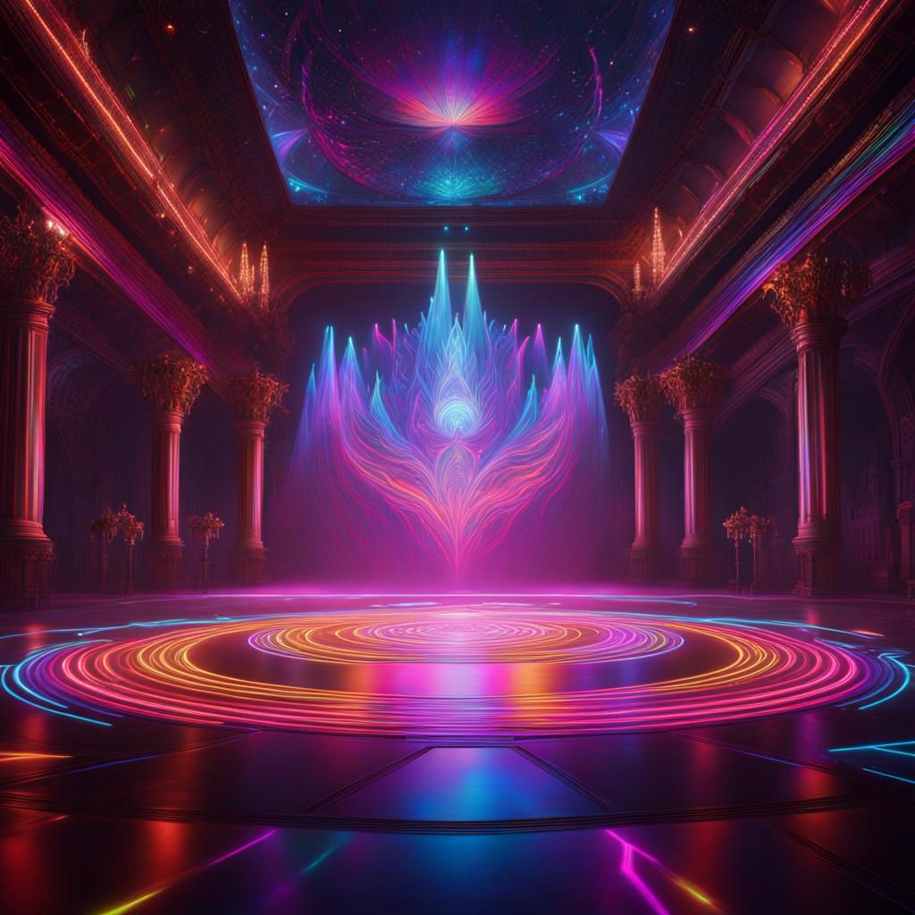 Holographic Specter on Dance Floor in Detailed Matte Paintin...