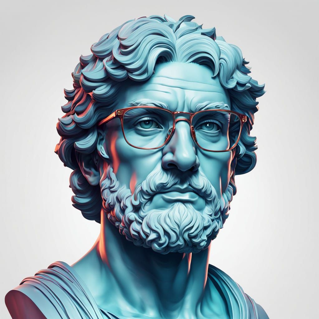 Modern Greek Bust in Hyper-Realistic Style