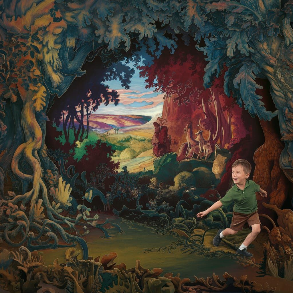 Lush Forest Adventure in Vibrant Colors