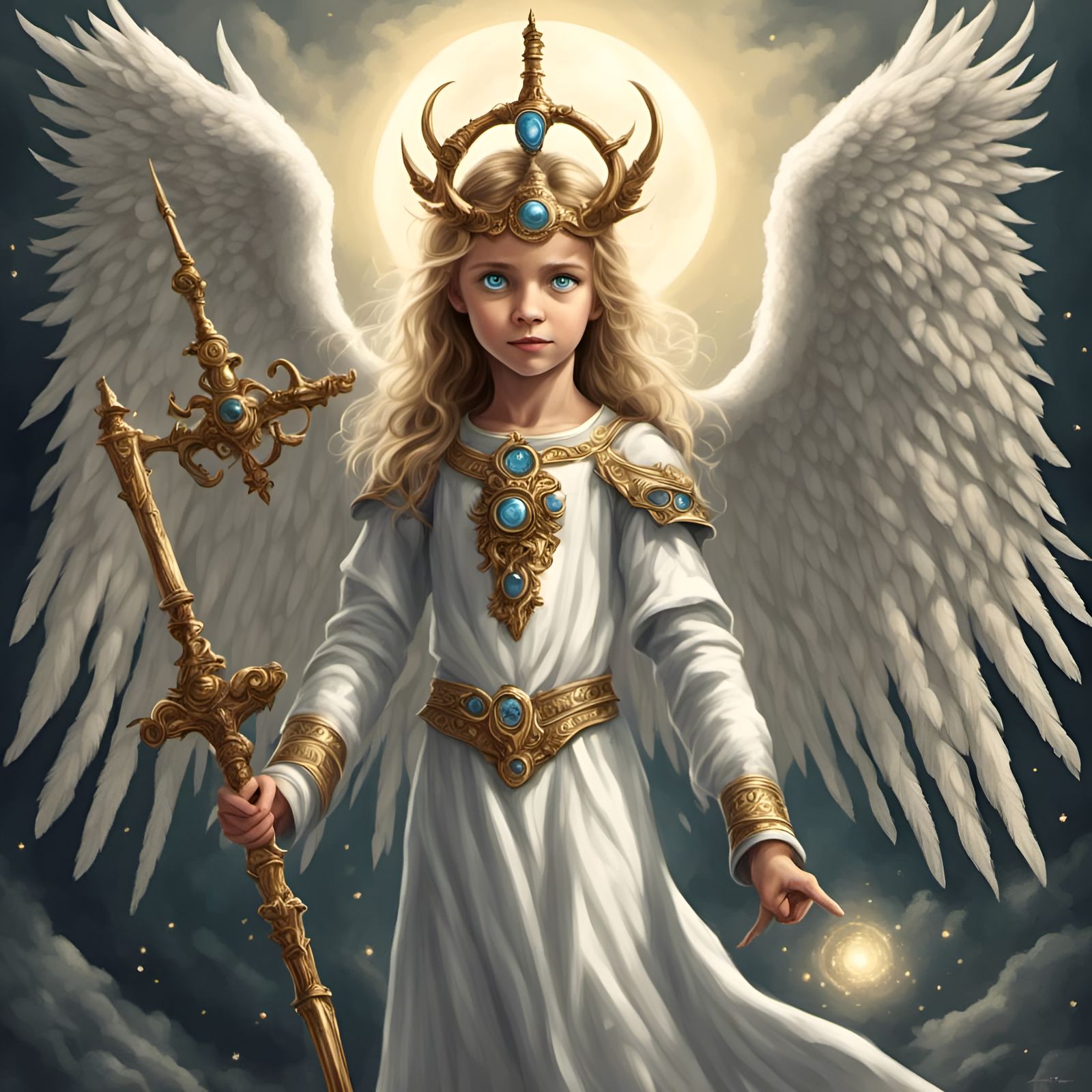 Awe-Struck Angel with Blue Eyes